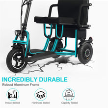 Load image into Gallery viewer, MotoTec Folding Mobility Electric Trike 48v 700w Dual Motor Lithium Black