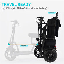 Load image into Gallery viewer, MotoTec Folding Mobility Electric Trike 48v 700w Dual Motor Lithium Black