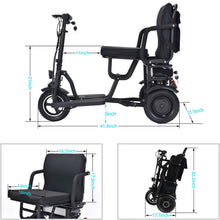 Load image into Gallery viewer, MotoTec Folding Mobility Electric Trike 48v 700w Dual Motor Lithium Black