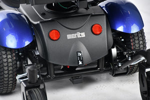 Merits USA Vision Sport P326A Power Wheelchairs Blue black reflector