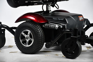 Merits USA Vision Sport P326A Power Wheelchairs red wheel