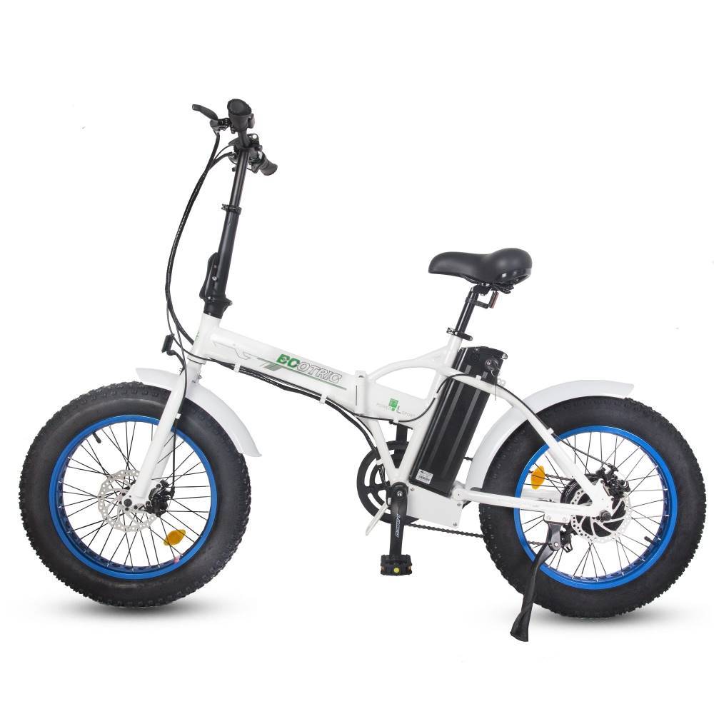 ecotric 36v fat tire portable and folding electric bike