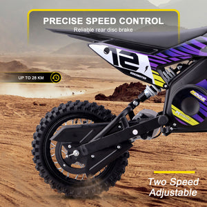 MotoTec 36v 1200w (HP112E) Electric Dirt Bike_Purple