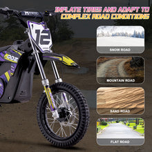 Load image into Gallery viewer, MotoTec 36v 1200w (HP112E) Electric Dirt Bike_Purple