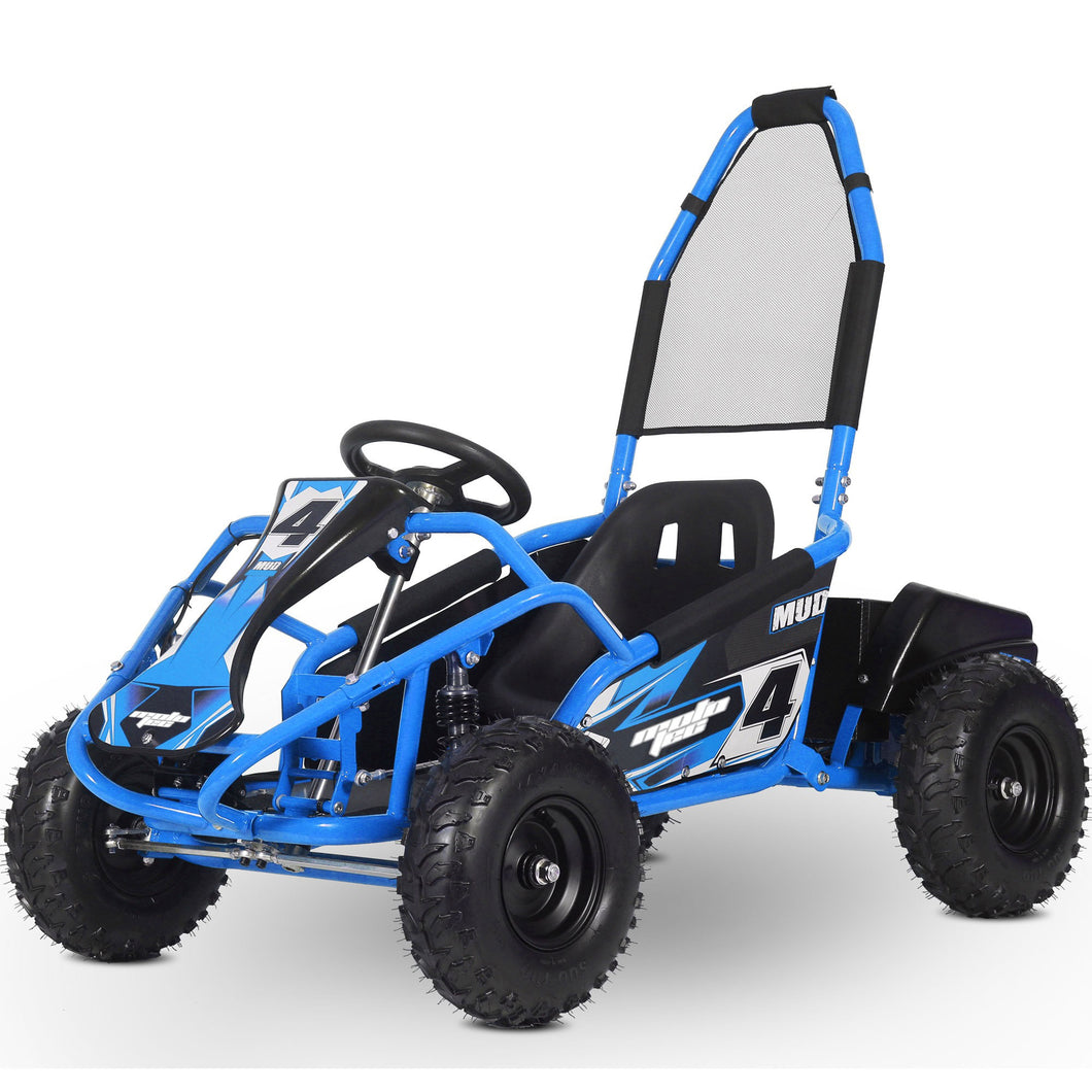 MotoTec Mud Kids 48v 1000w Electric Go Kart Full Suspension_Blue