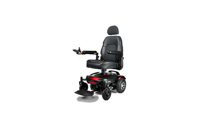 Merits USA Compact Dualer P312 Power Wheelchair Facing Left