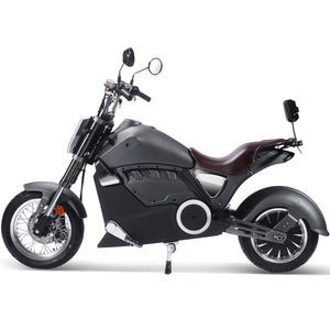 MotoTec Typhoon 72v 30ah 3000w Lithium Electric Scooter Gray Left Side