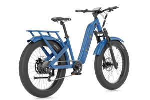 QuietKat Villager Urban Electric Bike Blue Back Left