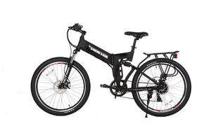 x-treme rubicon 48 volt electric mountain bicycle X-Treme X-Cursion Elite Folding Mountain Electric Bike, Black / 24 Volt